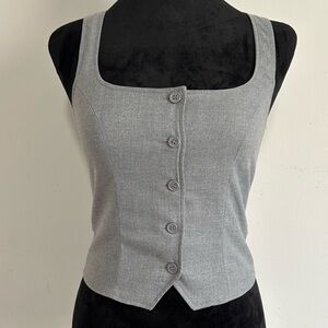 H&M Button Up Gray Vest Top
